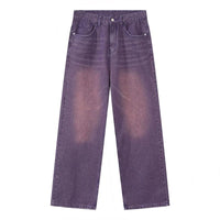 Y2K  Purple / Asian Size XS IEFB Men's Jeans New Korean Personality Straight Wide Leg Pants 2023 Fashion Autumn Winter Vintage Male Trousers 9A5577