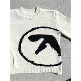 Y2K  Men's Sweater Aphex Twin Knit Winter Oversized Vintage Long Sleeve Tops Jumper Pullover Y2k Streetwear Graphic Fashion Clothing