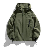 Y2K  green / M(50 to 60kg) Black Camping Jacket Men Windbreak Coat Plus Size 8XL Fashion Casual Waterproof Jacket Male Solid Color Outerwear Big Size