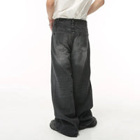 Y2K  IEFB Vintage Men's Baggy Denim Trousers 2023 New Streetwear Wide Leg  Loose Denim Pants Fashion Distressed Straight Pants 9C1519