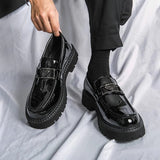 Y2K  New Oxfords for Men Black Patent Leather Loafers Round Toe Men's Formal Shoes Business Handmade Free Shipping
