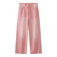 Y2K  Pink / Asian Size XS IEFB Men's Jeans New Korean Personality Straight Wide Leg Pants 2023 Fashion Autumn Winter Vintage Male Trousers 9A5577