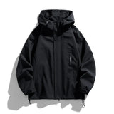 Y2K  black / M(50 to 60kg) Black Camping Jacket Men Windbreak Coat Plus Size 8XL Fashion Casual Waterproof Jacket Male Solid Color Outerwear Big Size