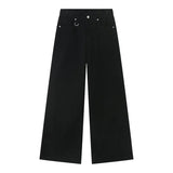 Y2K  Black / Asian Size S IEFB Vintage Men's Baggy Denim Trousers 2023 New Streetwear Wide Leg  Loose Denim Pants Fashion Distressed Straight Pants 9C1519