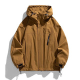 Y2K  coffee / M(50 to 60kg) Black Camping Jacket Men Windbreak Coat Plus Size 8XL Fashion Casual Waterproof Jacket Male Solid Color Outerwear Big Size