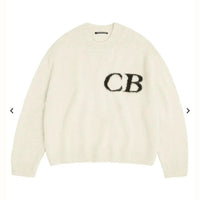 Y2K  7 / S Oversized Cole Buxton Sweater Men Women 1:1 Best Quality Black Gray Sweatshirts Knit Jacquard Sweater